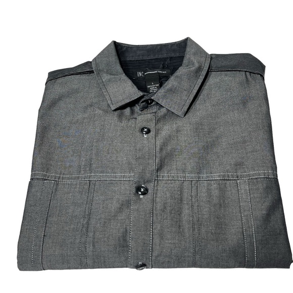 INC International Concepts Dark Grey Button Down Long Sleeve Men's Shirt Size L - Picture 13 of 16